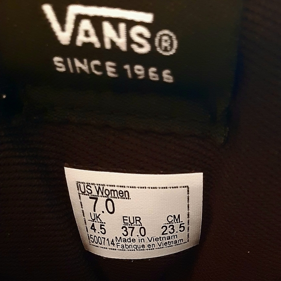 Vans Sk8-Hi Tops Black and White Women's Sneakers Size 7 - Picture 8 of 13